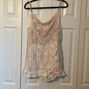 Lace/nude romper